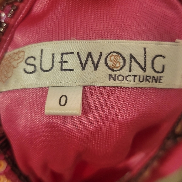 Sue Wong Nocturne Long Formal Prom Chiffon Dress Rhinestone Open Back Women's 0 - Picture 14 of 15